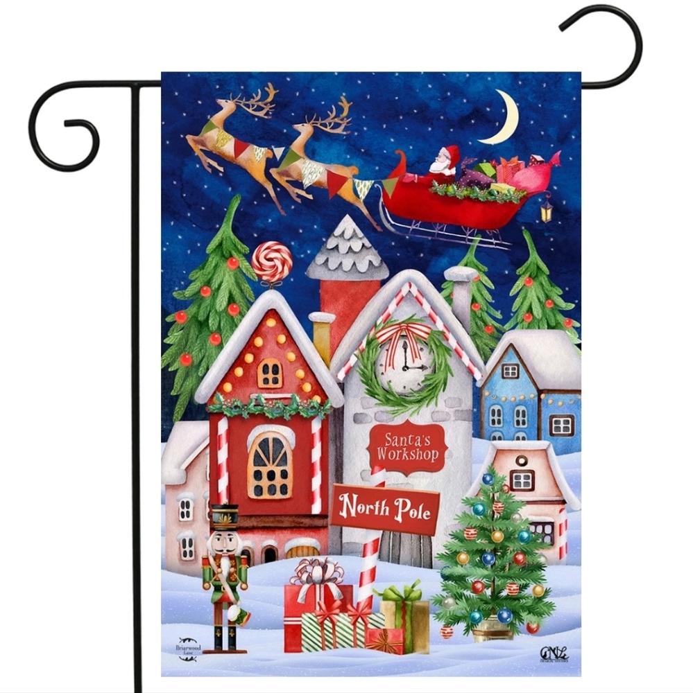 Briarwood Lane North Pole Magic Garden Flag